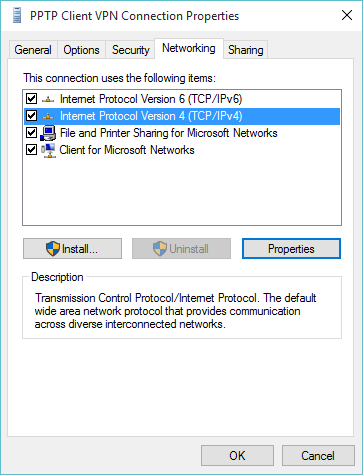 TCP/IPv4 Properties button not functioning